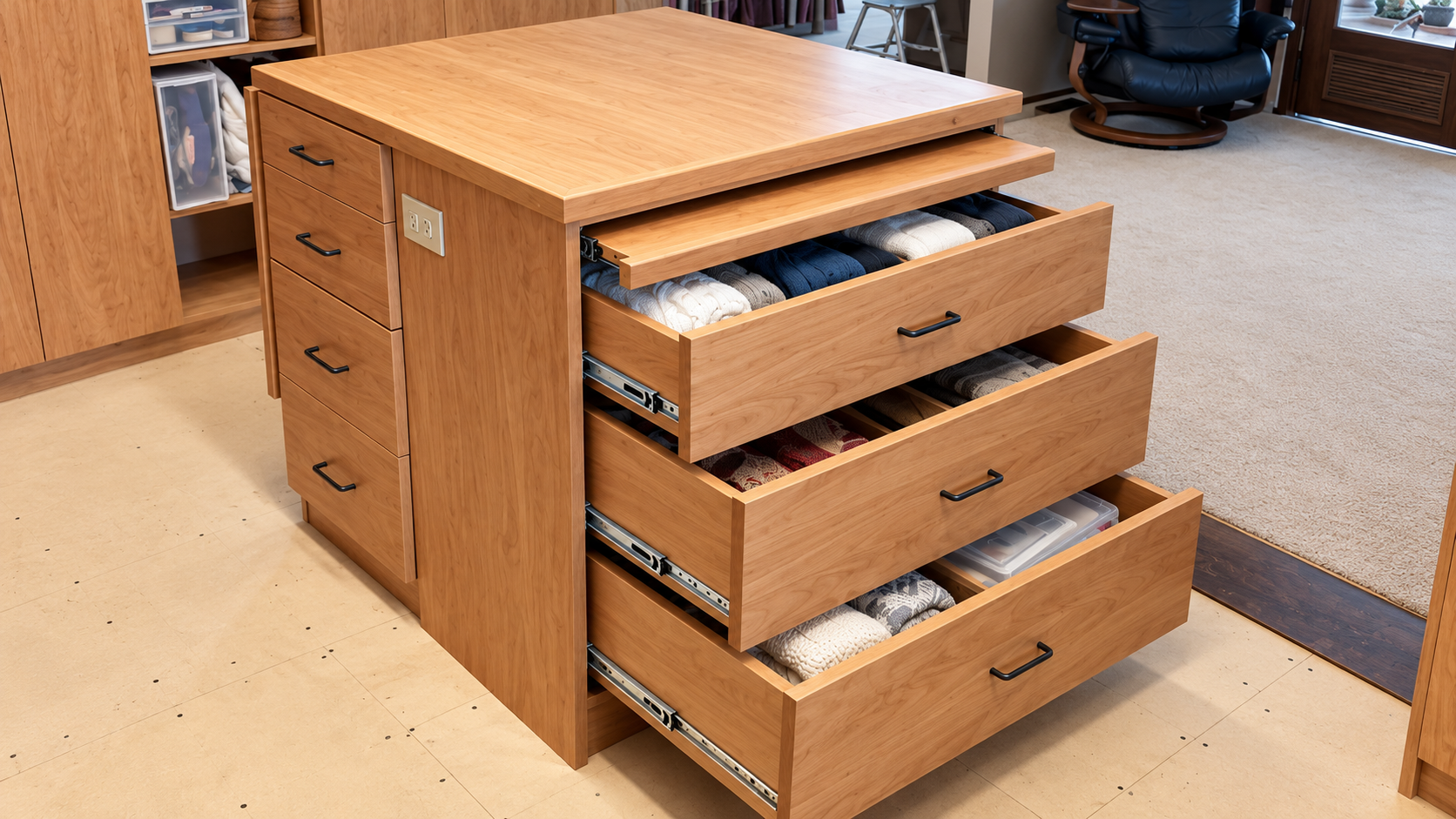 Custom craft room storage designed for organized supplies
