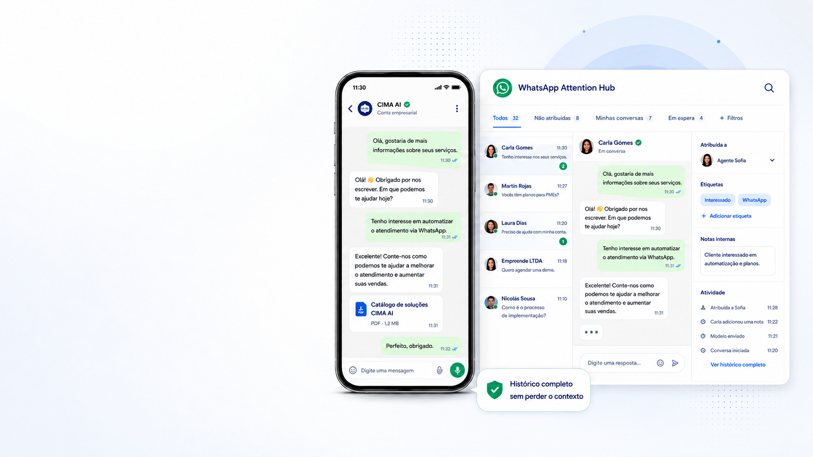 WhatsApp Attention Hub CIMA