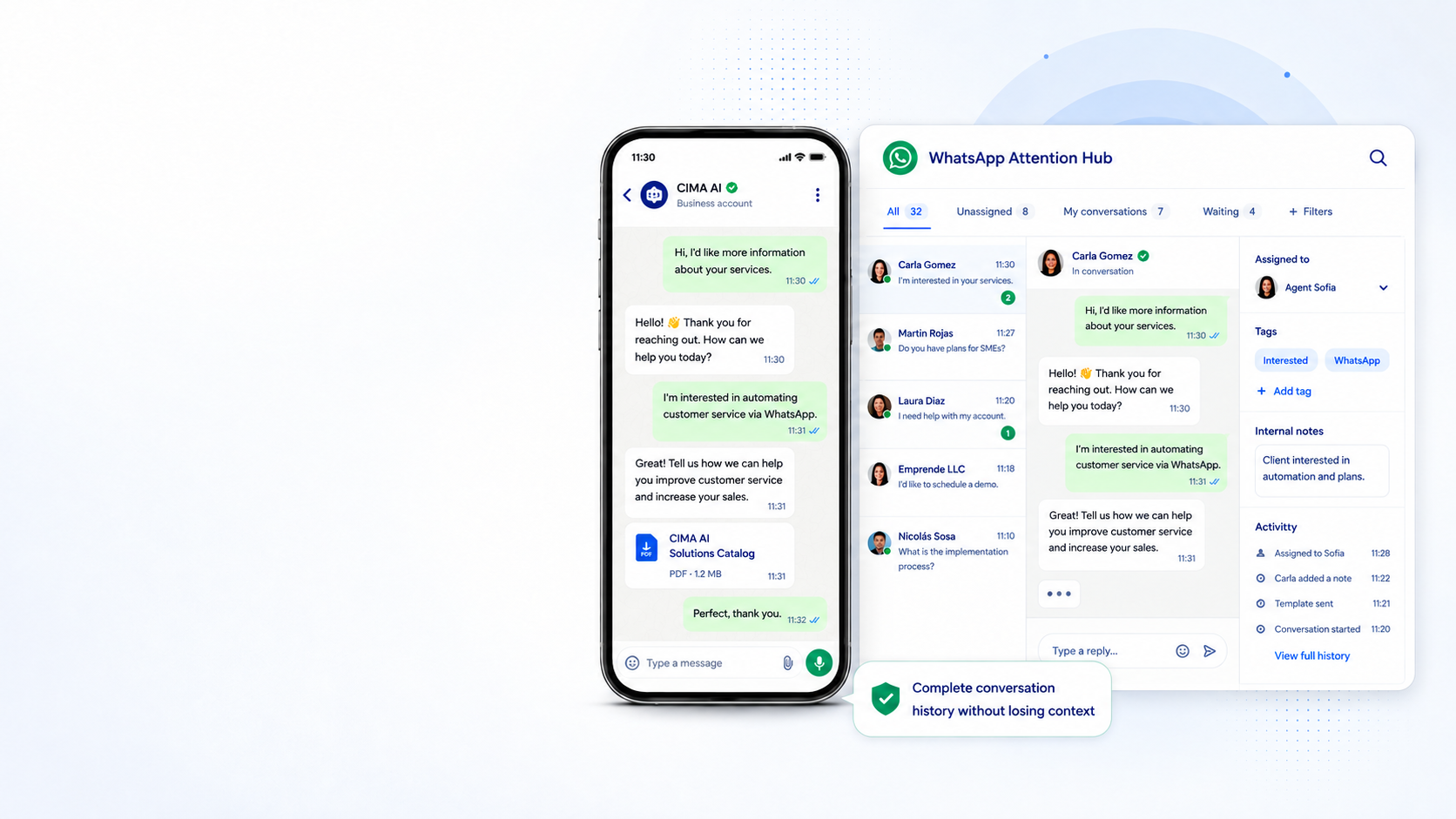 CIMA WhatsApp Attention Hub