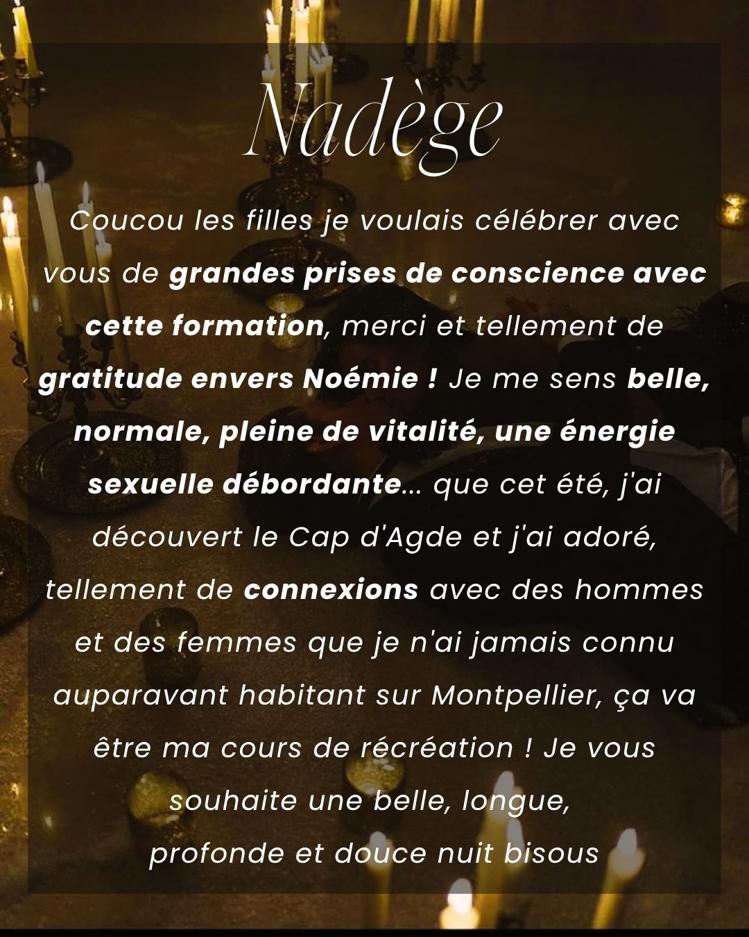 Témoignage d'une élève de La Partenaire Sacrée