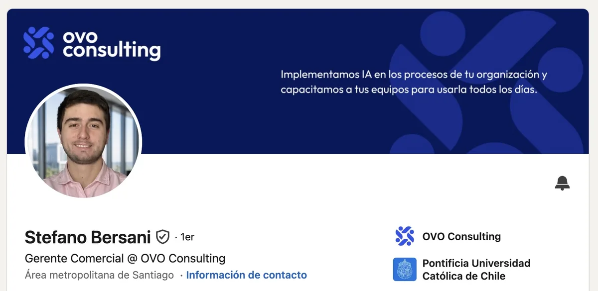 Perfil de Stefano Bersani en LinkedIn