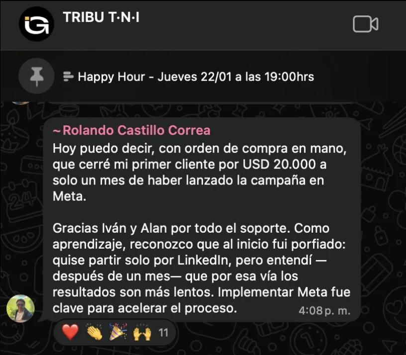 Mensaje de Rolando Castillo