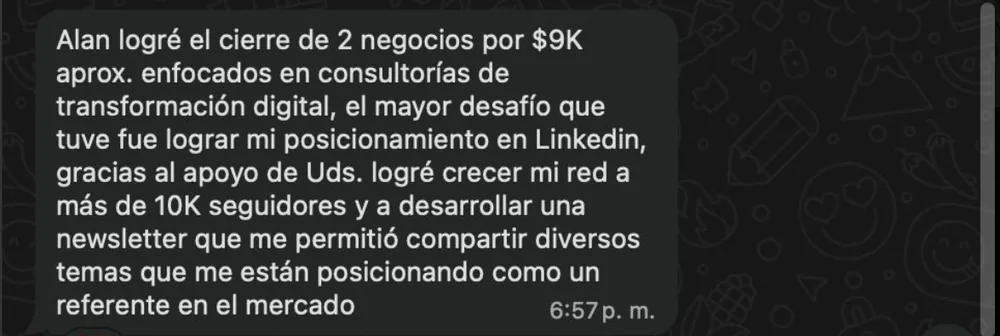 Mensaje de Julio León
