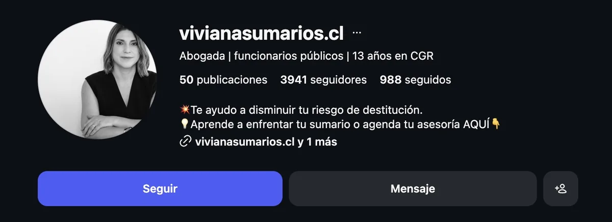Perfil de Viviana Henríquez en Instagram