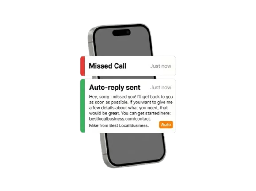 Missed call text back — automatic SMS reply to missed calls