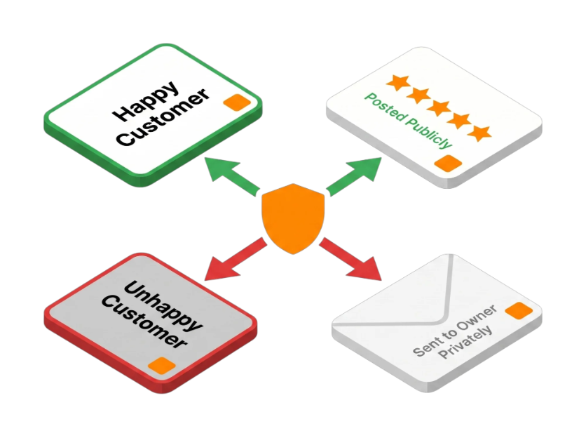 5-Star AI Review Flywheel — routing good reviews to Google