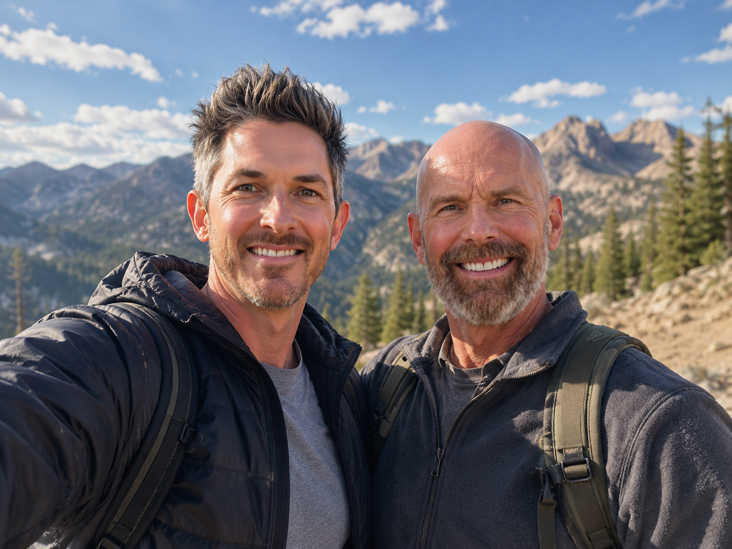 Chris White with his mentor in the mountains