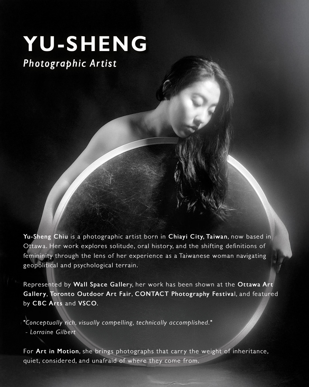 Yu-Sheng Chiu in a black-and-white photographic portrait