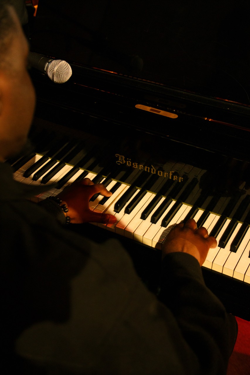 Pianist performing during Art in Motion