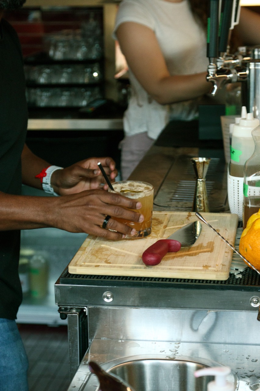 Cocktail preparation during the event