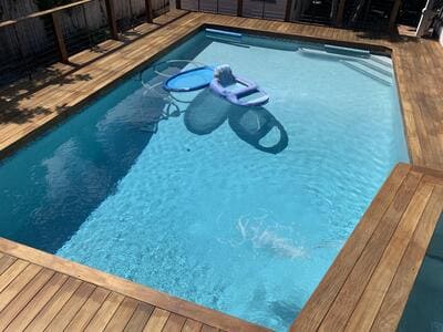 new wood pool deck