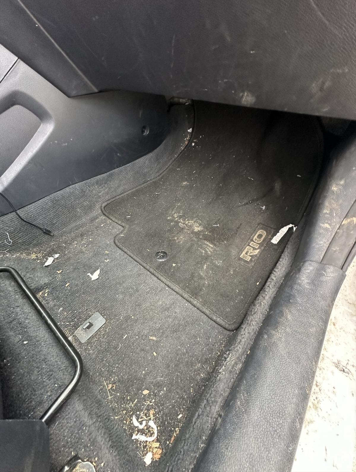 Car interior before detailing