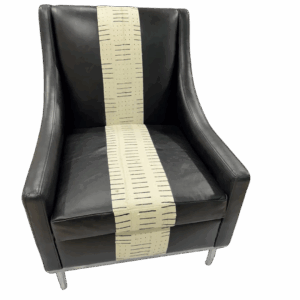 The Thurgood Chair with Leather and Bogolanfini (Mud Cloth)