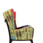 Harriet Wingback Chair in Multi Colored Fabric
