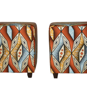 African Cotton Wax Print Ottoman