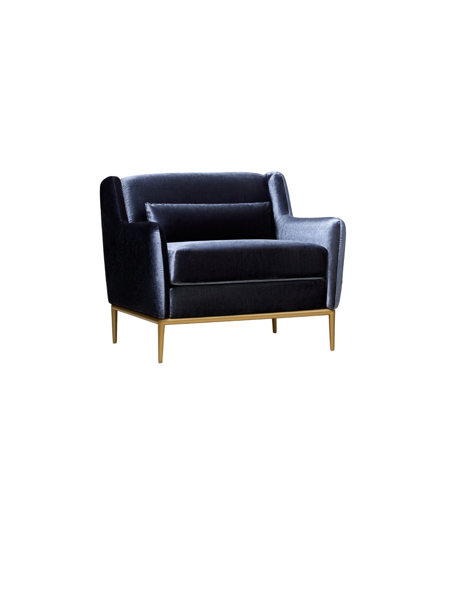 The Zuri Chair – Luxe Velvet Club Chair with Sculpted Metal Base