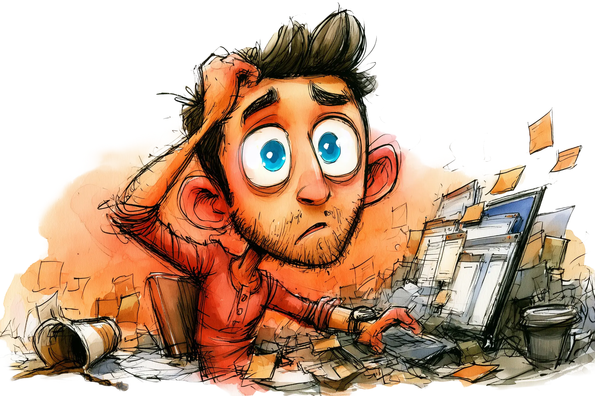 Overwhelmed at the computer