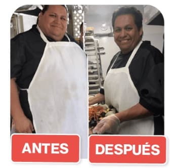 Antes y después de una estudiante