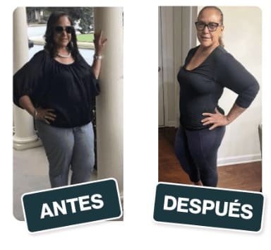 Antes y después de una estudiante