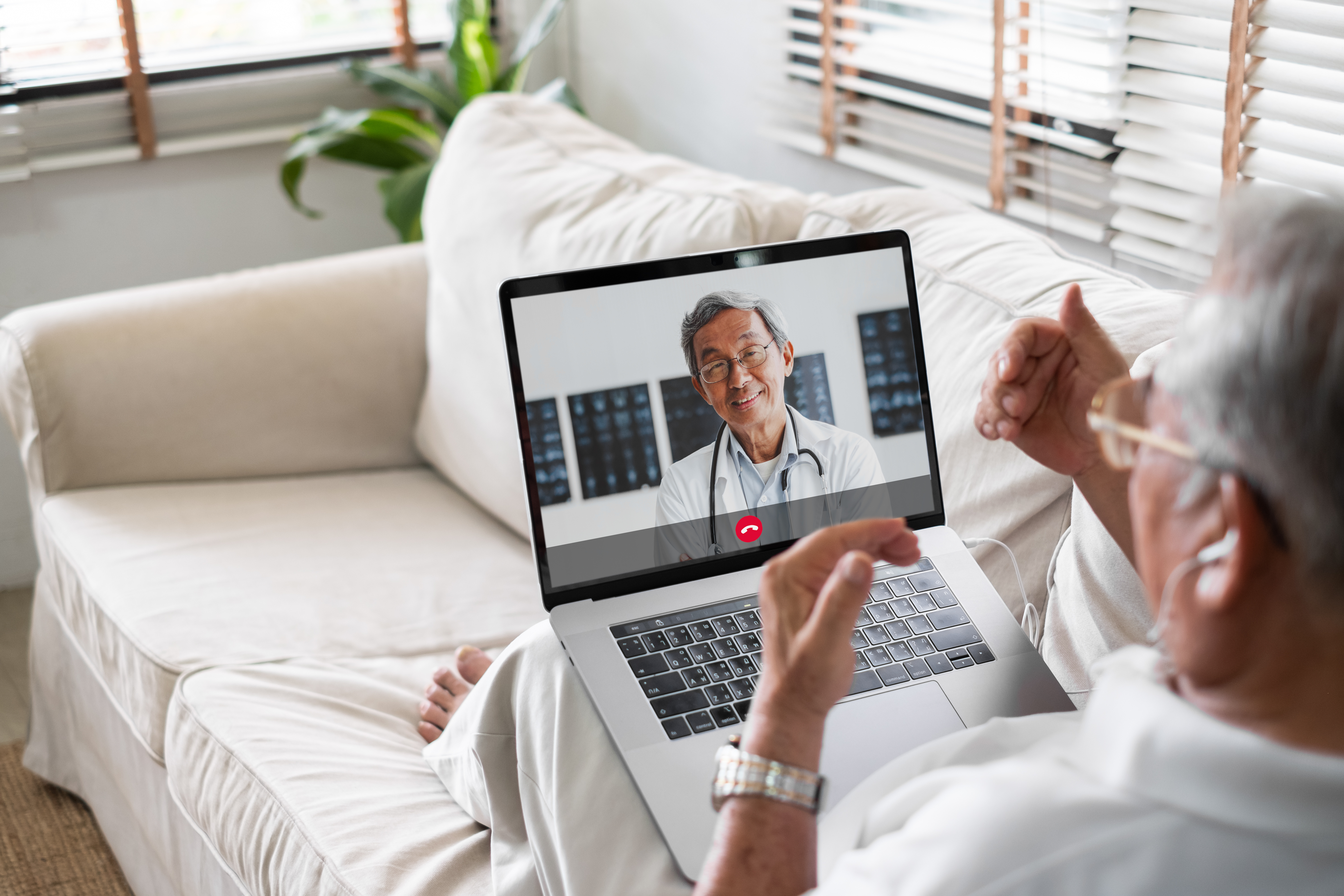 Telehealth provider conducting a virtual consultation