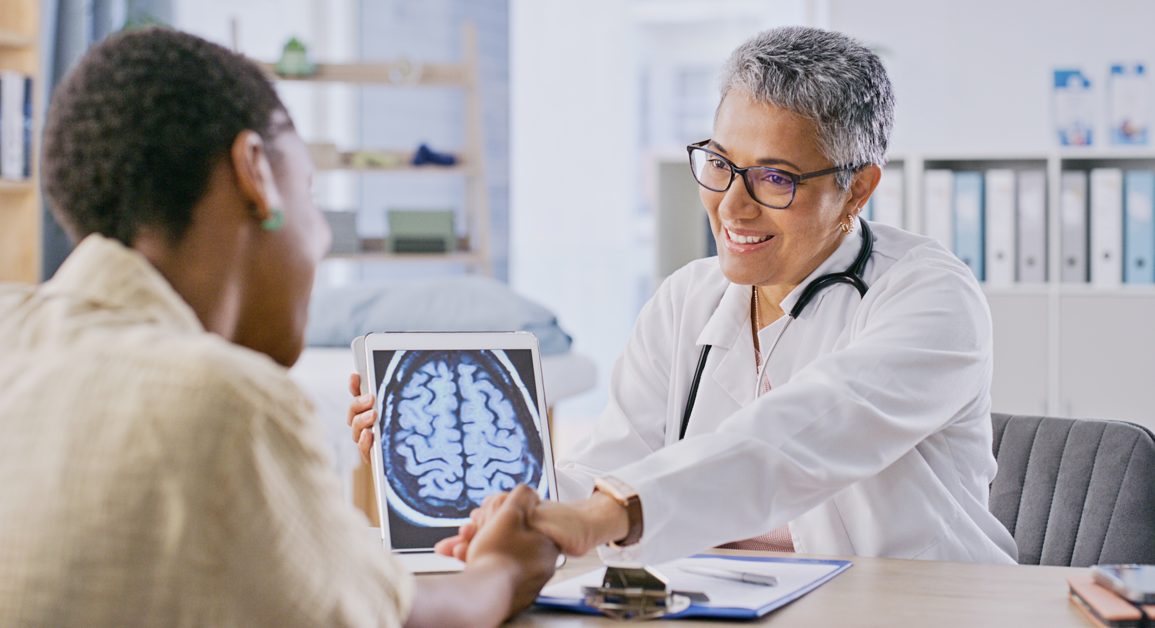 State-of-the-art MRI machine inside a mobile medical trailer unit