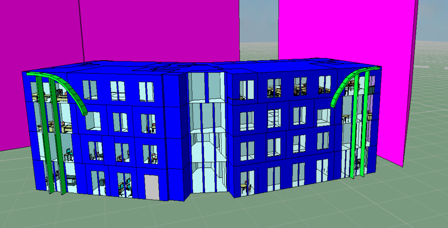 3D BIM Revit model of building showing full coordination