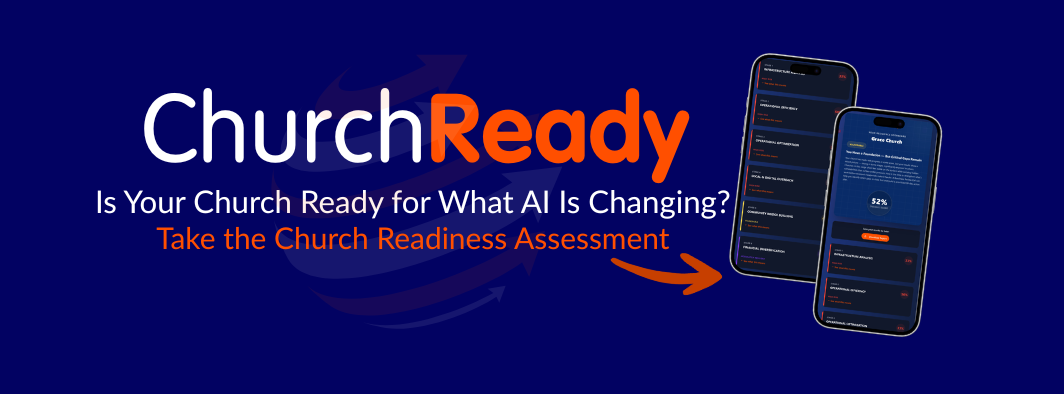 Two smartphones showing results from the AI and the future church readiness assessment Two smartphones showing results from the AI and the future church readiness assessment