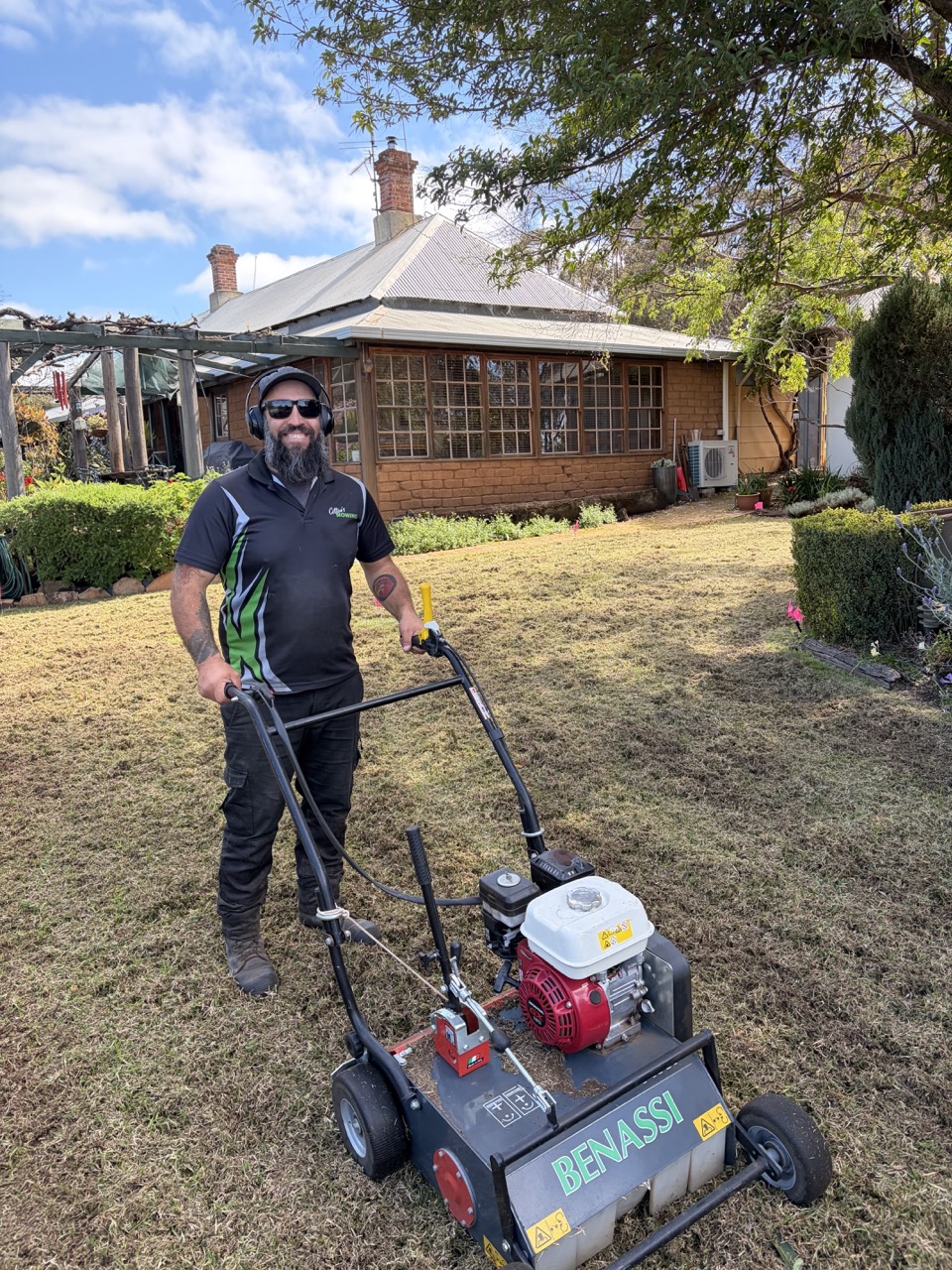 Specialist vertimowing equipment used by Cotton's Mowing