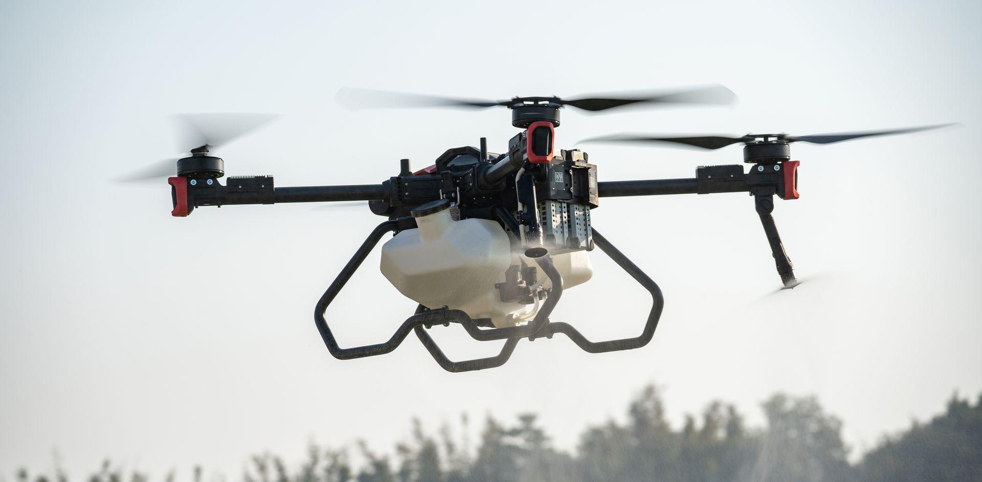 Drone agrícola en acción