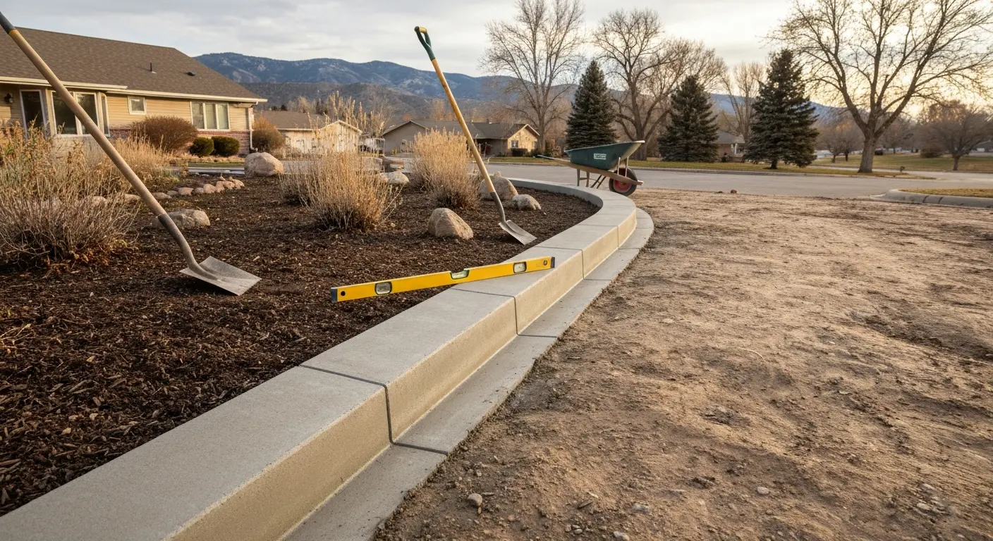 Concrete curbing landscape project