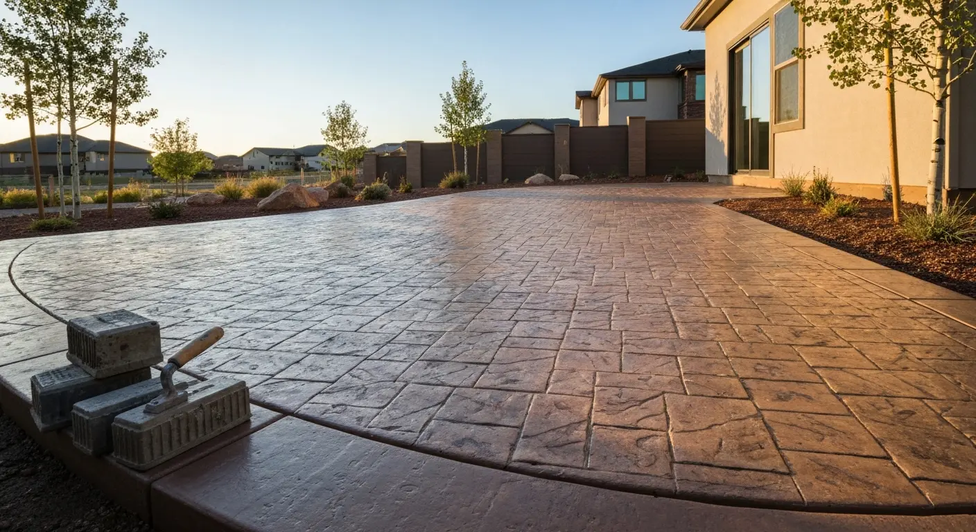 Stamped concrete patio