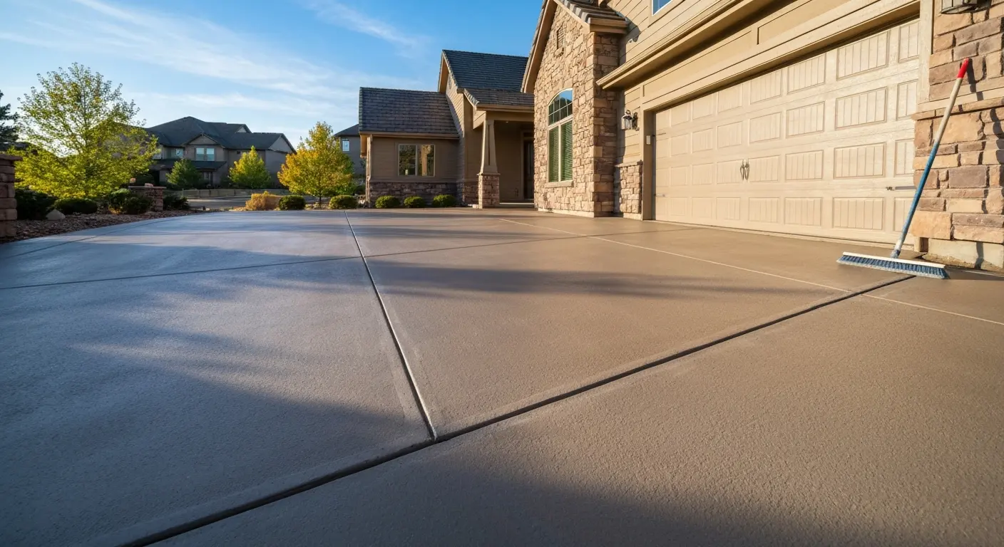 Sanded concrete driveway