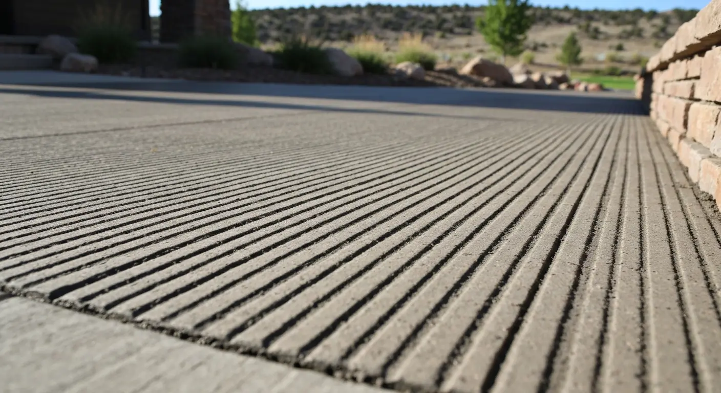Broom finish concrete walkway