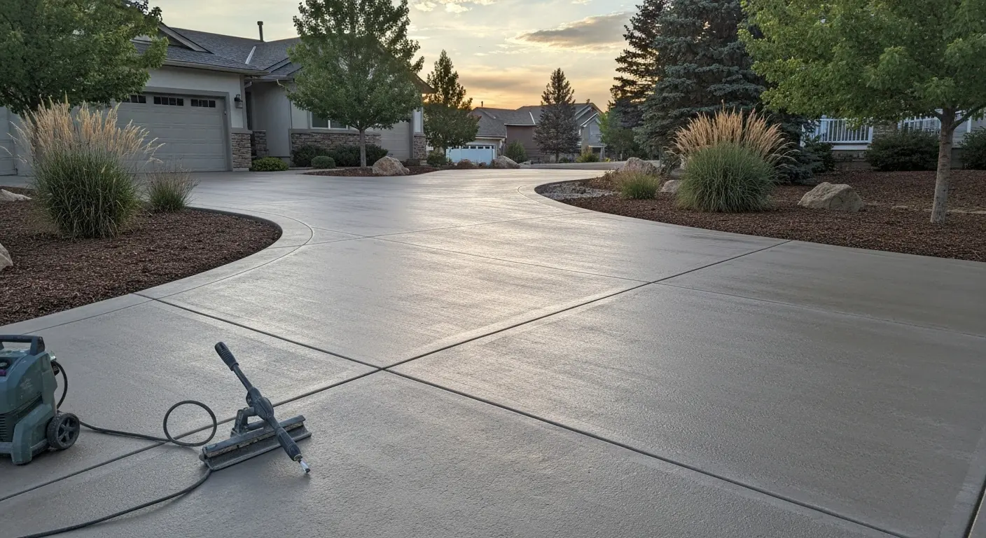 Sanded concrete driveway