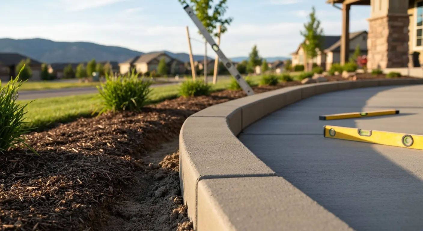 Decorative concrete curbing