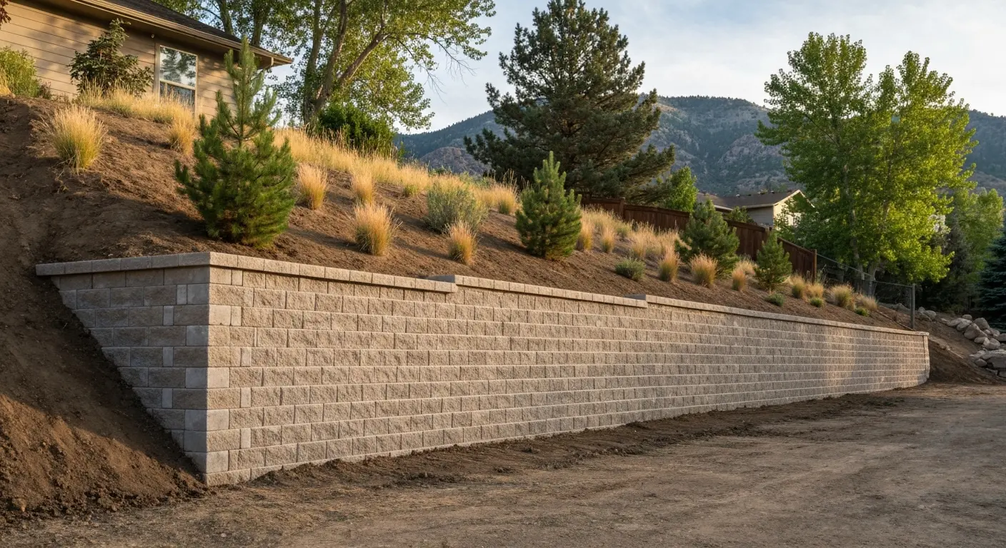 Erosion control retaining wall in Littleton