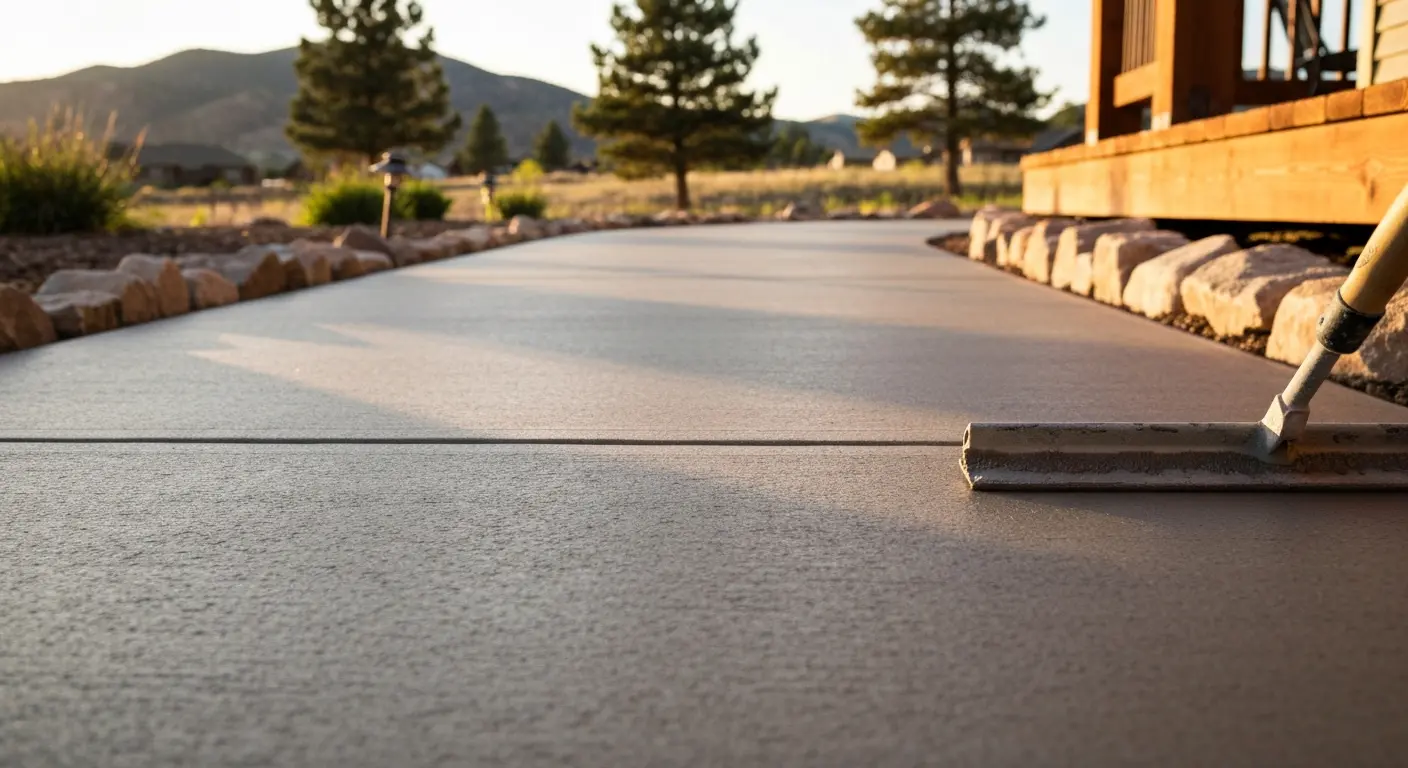 Sanded concrete walkway