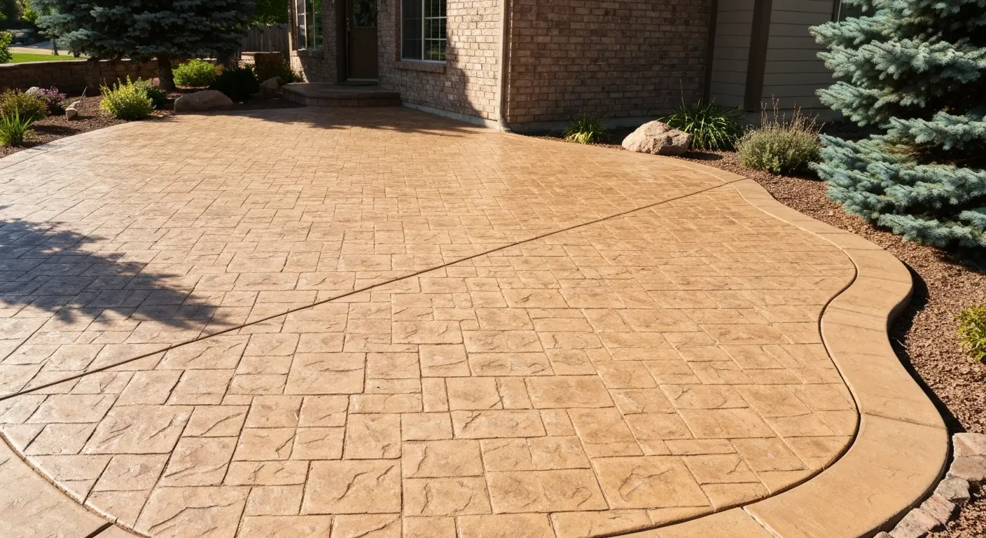 Stamped concrete patio