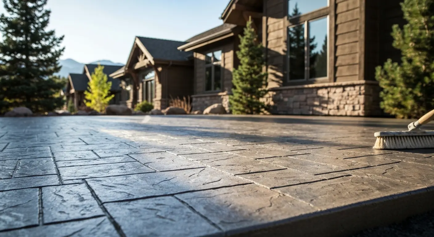 Stamped concrete patio near Bailey