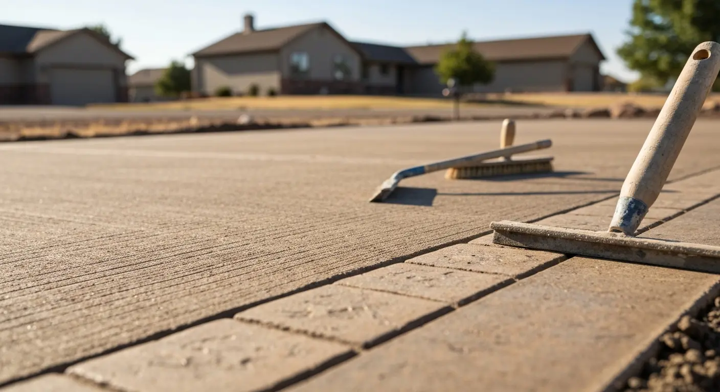 Decorative broom finish concrete