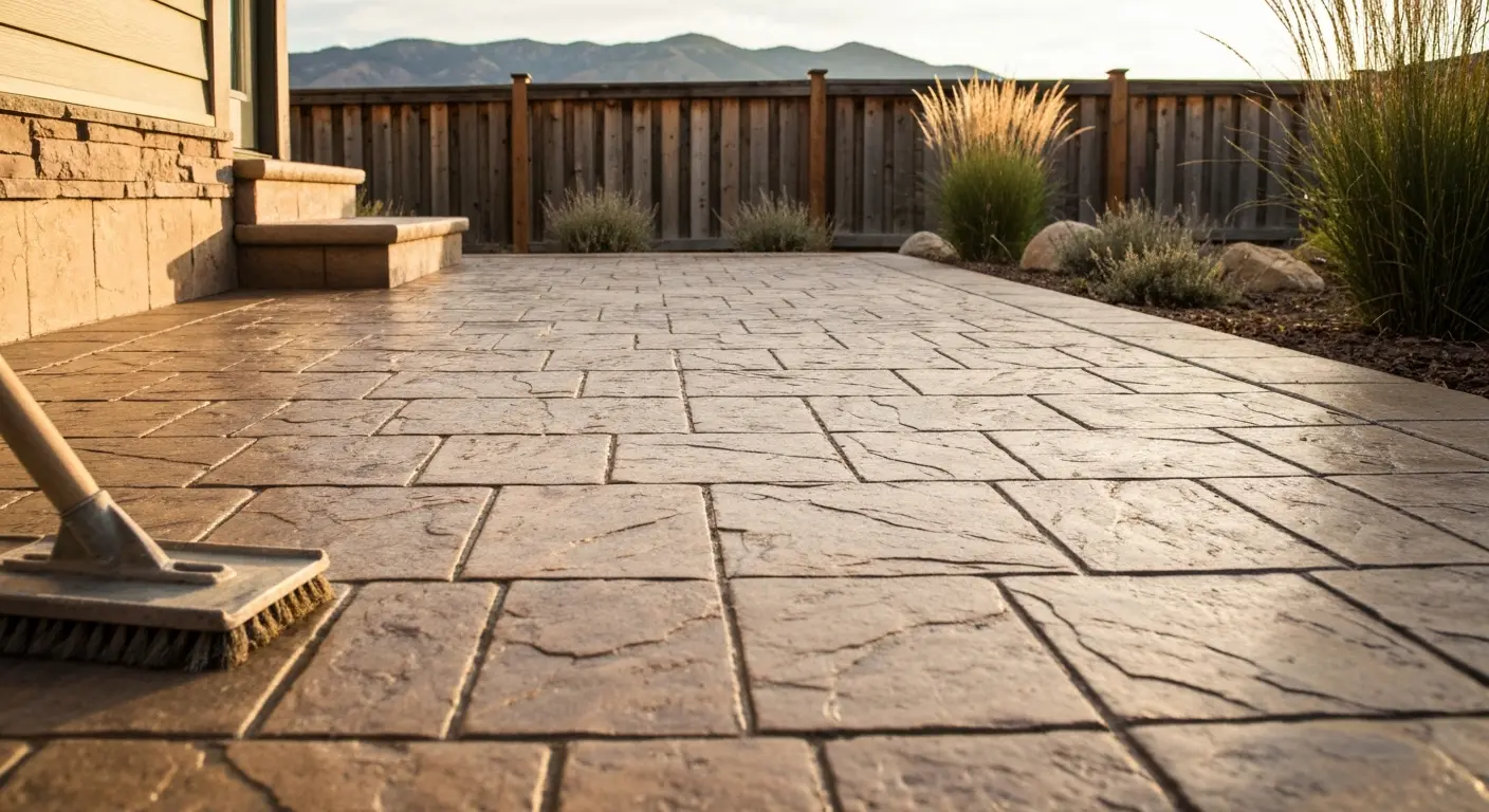 Stamped concrete patio near Cherry Creek North