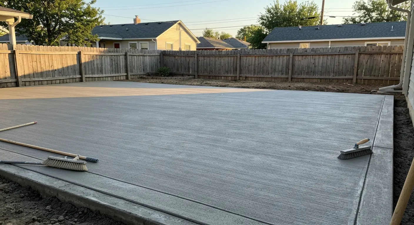 Broom finish patio
