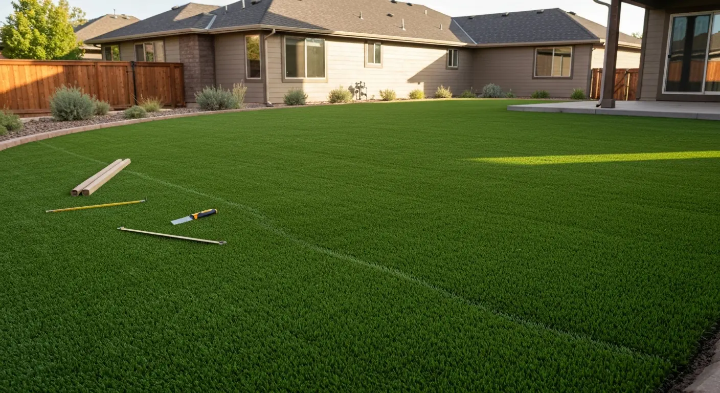 Residential synthetic turf installation