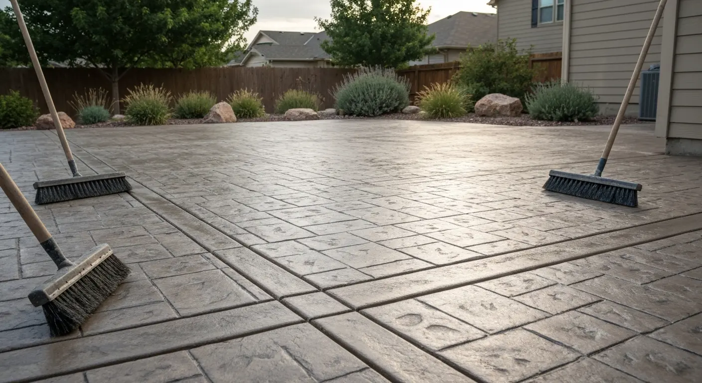 Stamped concrete patio