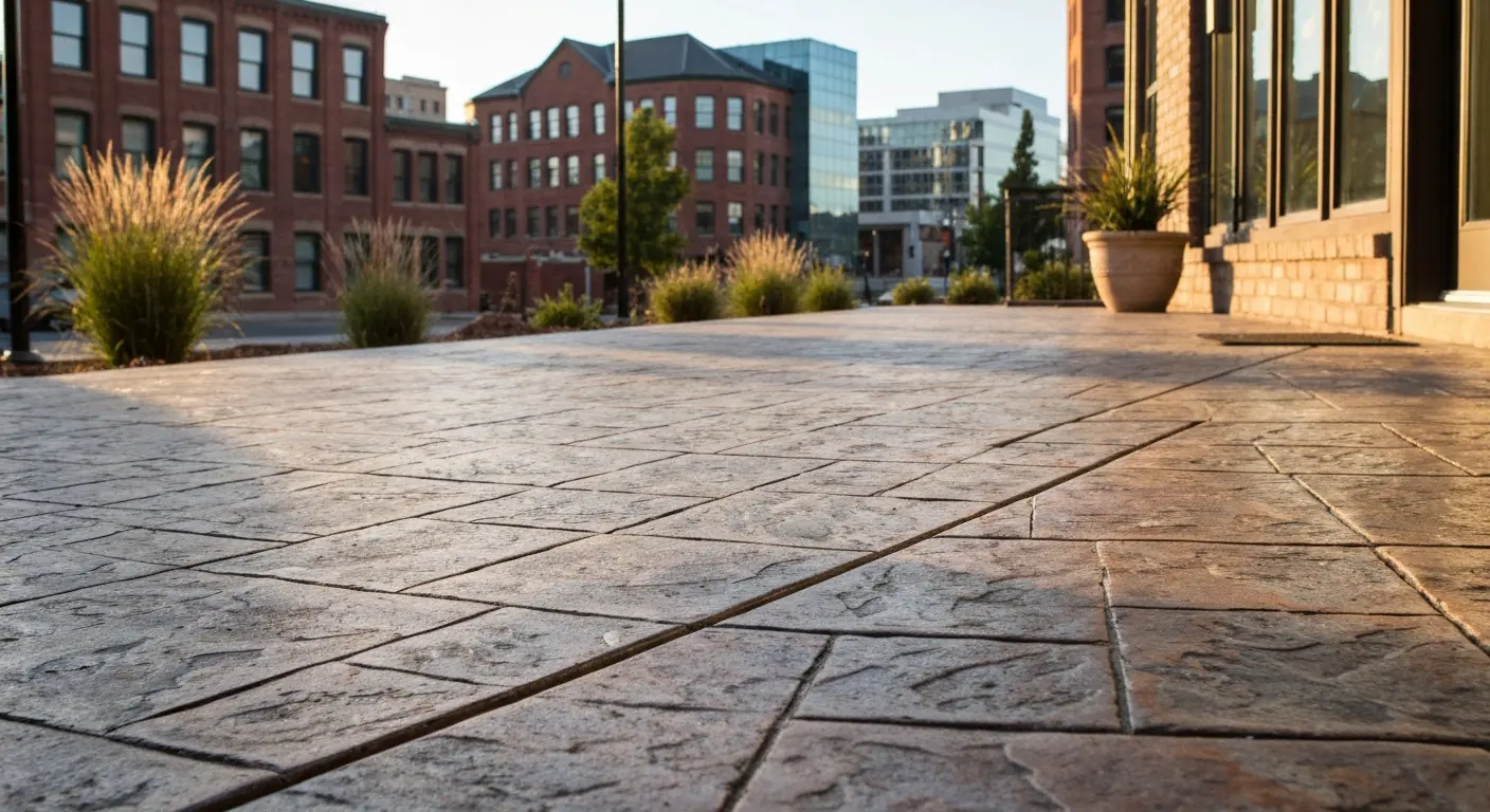 Stamped concrete patio in Downtown Denver