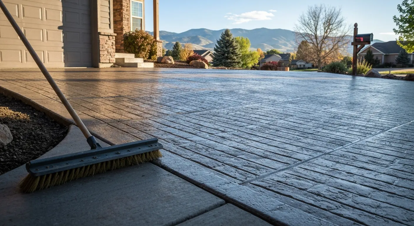 Broom finish driveway