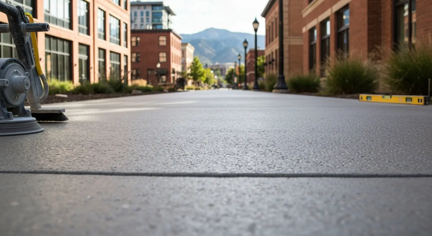 Sanded concrete finish walkway