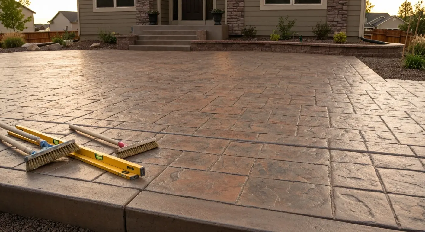 Stamped concrete patio