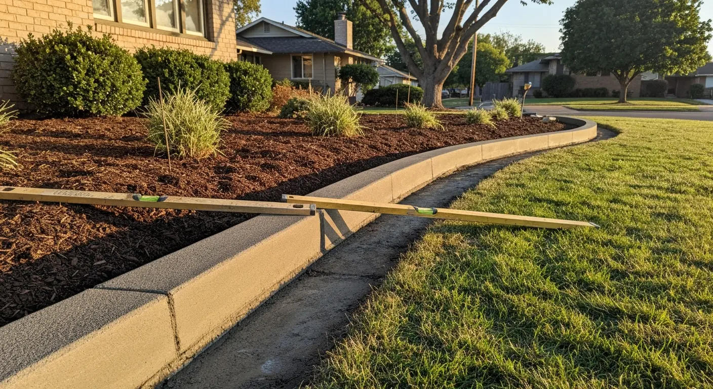 Concrete curbing landscape border
