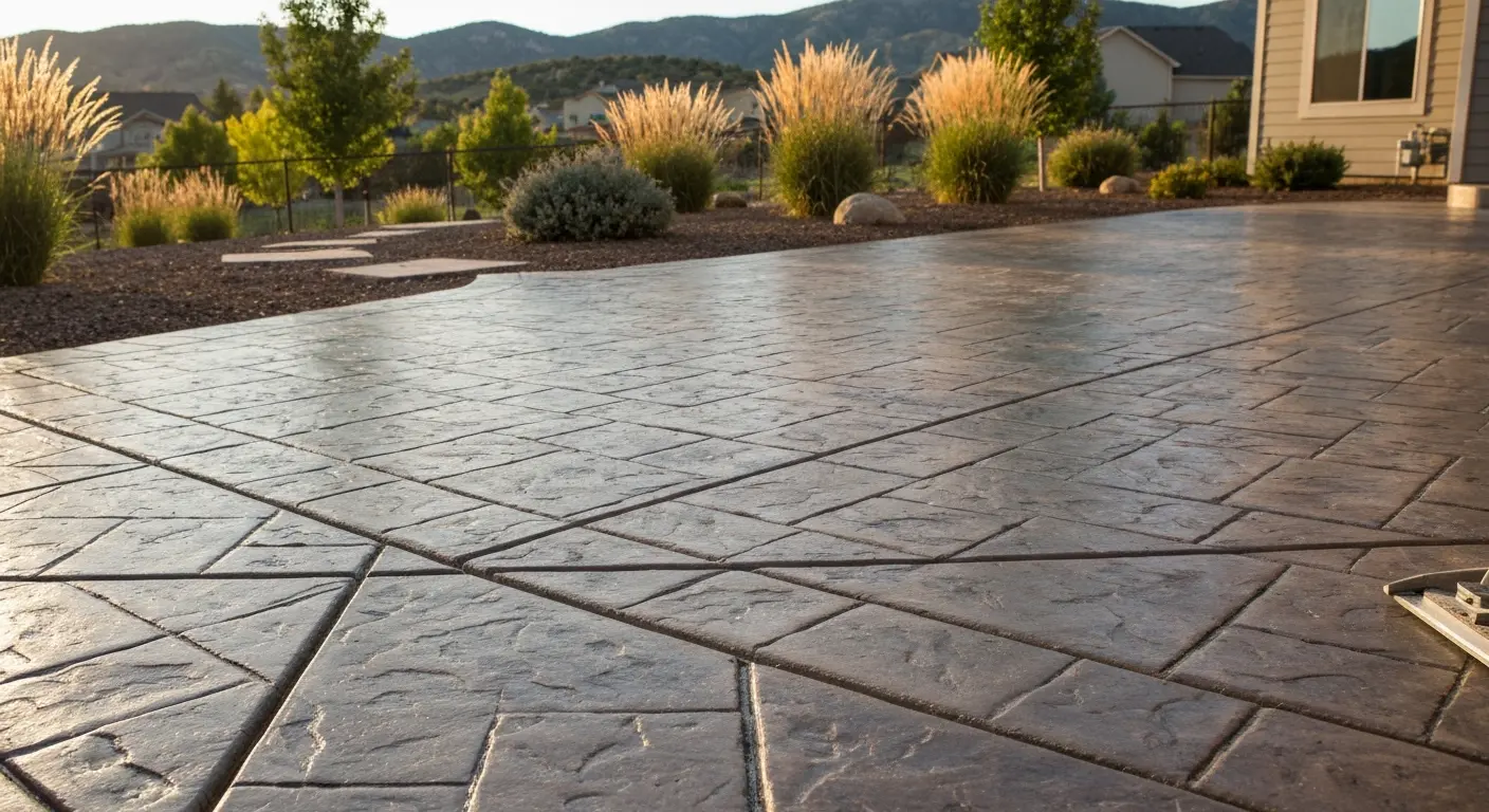 Stamped concrete patio